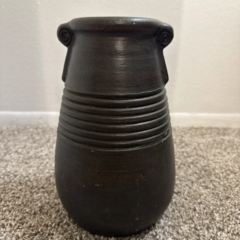 Philippine Made Pottery Vase Terra Cotta Clay Brown Handles Boho  Rustic 10